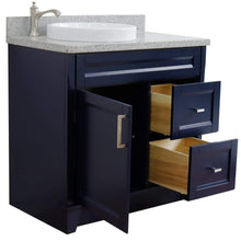 Load image into Gallery viewer, Bellaterra Home Vanity BellaTerra Home 37&quot; Single sink vanity in Blue finish with Gray granite and Left door/Round Left sink 400700-37L-BU-GYRDL