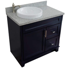 Load image into Gallery viewer, Bellaterra Home Vanity BellaTerra Home 37&quot; Single sink vanity in Blue finish with Gray granite and Left door/Round Left sink 400700-37L-BU-GYRDL