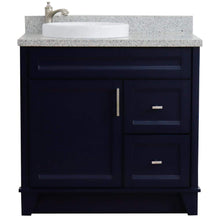 Load image into Gallery viewer, Bellaterra Home Vanity BellaTerra Home 37&quot; Single sink vanity in Blue finish with Gray granite and Left door/Round Left sink 400700-37L-BU-GYRDL