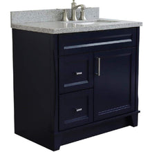 Load image into Gallery viewer, Bellaterra Home Vanity BellaTerra Home 37&quot; Single sink vanity in Blue finish with Gray granite and LEFT rectangle sink- RIGHT drawers 400700-37R-BU-GYRR