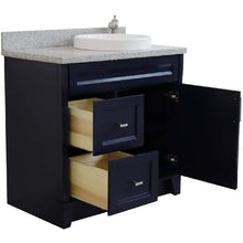 Load image into Gallery viewer, Bellaterra Home Vanity BellaTerra Home 37&quot; Single sink vanity in Blue finish with Gray granite and LEFT round sink- RIGHT drawers 400700-37R-BU-GYRDR