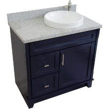 Load image into Gallery viewer, Bellaterra Home Vanity BellaTerra Home 37&quot; Single sink vanity in Blue finish with Gray granite and LEFT round sink- RIGHT drawers 400700-37R-BU-GYRDR