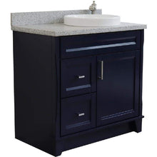 Load image into Gallery viewer, Bellaterra Home Vanity BellaTerra Home 37&quot; Single sink vanity in Blue finish with Gray granite and LEFT round sink- RIGHT drawers 400700-37R-BU-GYRDR
