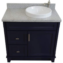 Load image into Gallery viewer, Bellaterra Home Vanity BellaTerra Home 37&quot; Single sink vanity in Blue finish with Gray granite and LEFT round sink- RIGHT drawers 400700-37R-BU-GYRDR