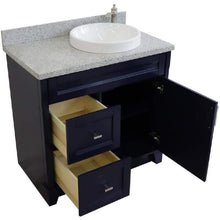 Load image into Gallery viewer, Bellaterra Home Vanity BellaTerra Home 37&quot; Single sink vanity in Blue finish with Gray granite and LEFT round sink- RIGHT drawers 400700-37R-BU-GYRDR