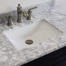 Load image into Gallery viewer, Bellaterra Home Vanity BellaTerra Home 37&quot; Single sink vanity in Blue finish with White carrara marble and CENTER rectangle sink- RIGHT drawers 400700-37R-BU-WMRC