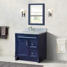 Load image into Gallery viewer, Bellaterra Home Vanity BellaTerra Home 37&quot; Single sink vanity in Blue finish with White carrara marble and Left door/Left sink 400700-37L-BU-WMOL