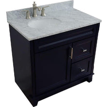 Load image into Gallery viewer, Bellaterra Home Vanity BellaTerra Home 37&quot; Single sink vanity in Blue finish with White carrara marble and Left door/Left sink 400700-37L-BU-WMOL