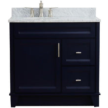 Load image into Gallery viewer, Bellaterra Home Vanity BellaTerra Home 37&quot; Single sink vanity in Blue finish with White carrara marble and Left door/Left sink 400700-37L-BU-WMOL