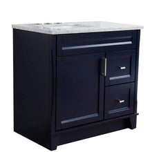Load image into Gallery viewer, Bellaterra Home Vanity BellaTerra Home 37&quot; Single sink vanity in Blue finish with White carrara marble and Left door/Left sink 400700-37L-BU-WMRL