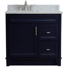 Load image into Gallery viewer, Bellaterra Home Vanity BellaTerra Home 37&quot; Single sink vanity in Blue finish with White carrara marble and Left door/Left sink 400700-37L-BU-WMRL