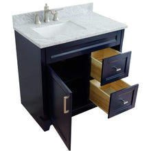 Load image into Gallery viewer, Bellaterra Home Vanity BellaTerra Home 37&quot; Single sink vanity in Blue finish with White carrara marble and Left door/Left sink 400700-37L-BU-WMRL