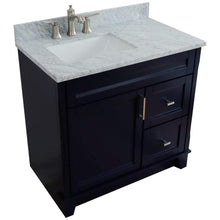 Load image into Gallery viewer, Bellaterra Home Vanity BellaTerra Home 37&quot; Single sink vanity in Blue finish with White carrara marble and Left door/Left sink 400700-37L-BU-WMRL