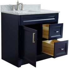 Load image into Gallery viewer, Bellaterra Home Vanity BellaTerra Home 37&quot; Single sink vanity in Blue finish with White carrara marble and Left door/Left sink 400700-37L-BU-WMRL