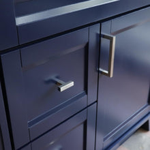 Load image into Gallery viewer, Bellaterra Home Vanity BellaTerra Home 37&quot; Single sink vanity in Blue finish with White quartz and CENTER oval sink- RIGHT drawers 400700-37R-BU-WEOC