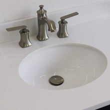 Load image into Gallery viewer, Bellaterra Home Vanity BellaTerra Home 37&quot; Single sink vanity in Blue finish with White quartz and CENTER oval sink- RIGHT drawers 400700-37R-BU-WEOC