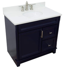 Load image into Gallery viewer, Bellaterra Home Vanity BellaTerra Home 37&quot; Single sink vanity in Blue finish with White quartz and Left door/Center sink 400700-37L-BU-WEOC