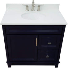 Load image into Gallery viewer, Bellaterra Home Vanity BellaTerra Home 37&quot; Single sink vanity in Blue finish with White quartz and Left door/Center sink 400700-37L-BU-WEOC