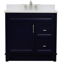 Load image into Gallery viewer, Bellaterra Home Vanity BellaTerra Home 37&quot; Single sink vanity in Blue finish with White quartz and Left door/Center sink 400700-37L-BU-WEOC