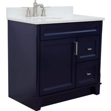 Load image into Gallery viewer, Bellaterra Home Vanity BellaTerra Home 37&quot; Single sink vanity in Blue finish with White quartz and Left door/Left sink 400700-37L-BU-WEOL