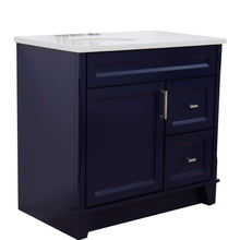Load image into Gallery viewer, Bellaterra Home Vanity BellaTerra Home 37&quot; Single sink vanity in Blue finish with White quartz and Left door/Left sink 400700-37L-BU-WEOL