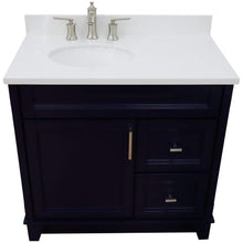 Load image into Gallery viewer, Bellaterra Home Vanity BellaTerra Home 37&quot; Single sink vanity in Blue finish with White quartz and Left door/Left sink 400700-37L-BU-WEOL