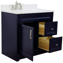 Load image into Gallery viewer, Bellaterra Home Vanity BellaTerra Home 37&quot; Single sink vanity in Blue finish with White quartz and Left door/Left sink 400700-37L-BU-WEOL