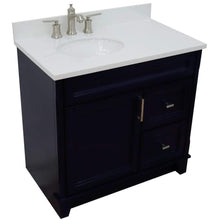 Load image into Gallery viewer, Bellaterra Home Vanity BellaTerra Home 37&quot; Single sink vanity in Blue finish with White quartz and Left door/Left sink 400700-37L-BU-WEOL