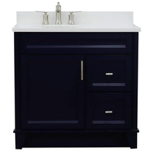 Load image into Gallery viewer, Bellaterra Home Vanity BellaTerra Home 37&quot; Single sink vanity in Blue finish with White quartz and Left door/Left sink 400700-37L-BU-WEOL