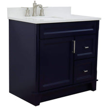 Load image into Gallery viewer, Bellaterra Home Vanity BellaTerra Home 37&quot; Single sink vanity in Blue finish with White quartz and Left door/Left sink 400700-37L-BU-WERL
