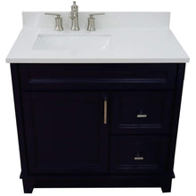 Load image into Gallery viewer, Bellaterra Home Vanity BellaTerra Home 37&quot; Single sink vanity in Blue finish with White quartz and Left door/Left sink 400700-37L-BU-WERL