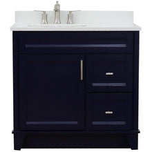Load image into Gallery viewer, Bellaterra Home Vanity BellaTerra Home 37&quot; Single sink vanity in Blue finish with White quartz and Left door/Left sink 400700-37L-BU-WERL