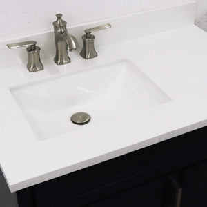 Bellaterra Home Vanity BellaTerra Home 37" Single sink vanity in Blue finish with White quartz and Left door/Left sink 400700-37L-BU-WERL