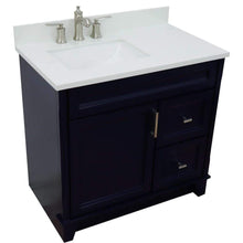 Load image into Gallery viewer, Bellaterra Home Vanity BellaTerra Home 37&quot; Single sink vanity in Blue finish with White quartz and Left door/Left sink 400700-37L-BU-WERL