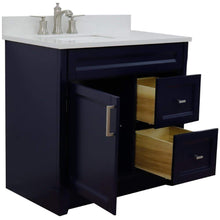 Load image into Gallery viewer, Bellaterra Home Vanity BellaTerra Home 37&quot; Single sink vanity in Blue finish with White quartz and Left door/Left sink 400700-37L-BU-WERL