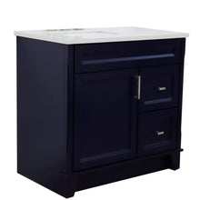 Load image into Gallery viewer, Bellaterra Home Vanity BellaTerra Home 37&quot; Single sink vanity in Blue finish with White quartz and Left door/Left sink 400700-37L-BU-WERL