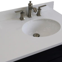 Load image into Gallery viewer, Bellaterra Home Vanity BellaTerra Home 37&quot; Single sink vanity in Blue finish with White quartz and LEFT oval sink- RIGHT drawers 400700-37R-BU-WEOR
