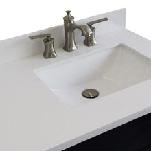 Load image into Gallery viewer, Bellaterra Home Vanity BellaTerra Home 37&quot; Single sink vanity in Blue finish with White quartz and LEFT rectangle sink- RIGHT drawers 400700-37R-BU-WERR