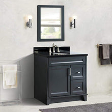 Load image into Gallery viewer, Bellaterra Home Vanity BellaTerra Home 37&quot; Single Sink Vanity in Dark Gray Finish with Black Galaxy Granite and Left Door/Center Sink 400700-37L-DG-BGOC