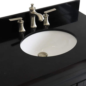 Bellaterra Home Vanity BellaTerra Home 37" Single Sink Vanity in Dark Gray Finish with Black Galaxy Granite and Left Door/Center Sink 400700-37L-DG-BGOC