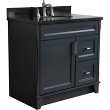 Load image into Gallery viewer, Bellaterra Home Vanity BellaTerra Home 37&quot; Single Sink Vanity in Dark Gray Finish with Black Galaxy Granite and Left Door/Center Sink 400700-37L-DG-BGOC