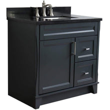 Load image into Gallery viewer, Bellaterra Home Vanity BellaTerra Home 37&quot; Single Sink Vanity in Dark Gray Finish with Black Galaxy Granite and Left Door/Center Sink 400700-37L-DG-BGRC