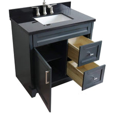 Load image into Gallery viewer, Bellaterra Home Vanity BellaTerra Home 37&quot; Single Sink Vanity in Dark Gray Finish with Black Galaxy Granite and Left Door/Center Sink 400700-37L-DG-BGRC