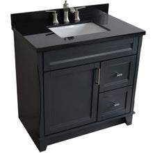 Load image into Gallery viewer, Bellaterra Home Vanity BellaTerra Home 37&quot; Single Sink Vanity in Dark Gray Finish with Black Galaxy Granite and Left Door/Center Sink 400700-37L-DG-BGRC