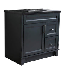 Load image into Gallery viewer, Bellaterra Home Vanity BellaTerra Home 37&quot; Single Sink Vanity in Dark Gray Finish with Black Galaxy Granite and Left Door/Center Sink 400700-37L-DG-BGRC