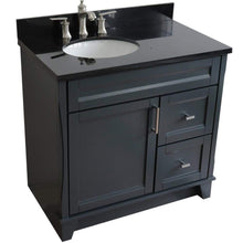 Load image into Gallery viewer, Bellaterra Home Vanity BellaTerra Home 37&quot; Single sink vanity in Dark Gray finish with Black galaxy granite and Left door/Left sink 400700-37L-DG-BGOL