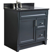 Load image into Gallery viewer, Bellaterra Home Vanity BellaTerra Home 37&quot; Single sink vanity in Dark Gray finish with Black galaxy granite and Left door/Left sink 400700-37L-DG-BGOL