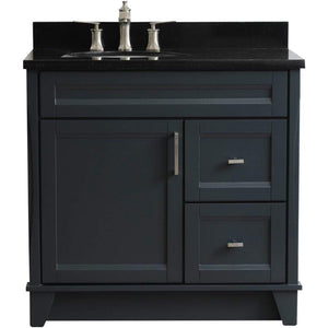 Bellaterra Home Vanity BellaTerra Home 37" Single sink vanity in Dark Gray finish with Black galaxy granite and Left door/Left sink 400700-37L-DG-BGOL