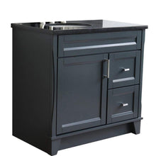 Load image into Gallery viewer, Bellaterra Home Vanity BellaTerra Home 37&quot; Single sink vanity in Dark Gray finish with Black galaxy granite and Left door/Left sink 400700-37L-DG-BGOL