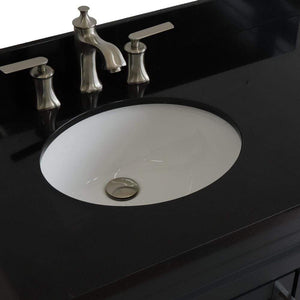 Bellaterra Home Vanity BellaTerra Home 37" Single sink vanity in Dark Gray finish with Black galaxy granite and Left door/Left sink 400700-37L-DG-BGOL